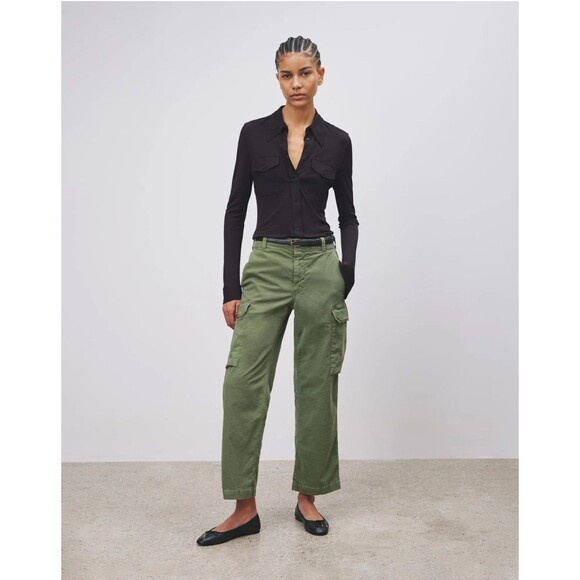 Nili Lotan Leofred Cargo Pants Military Green Pockets Size 6 Street Wear Urban - Picture 1 of 9